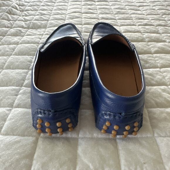 M Gemi Moccasin Womens 40.5 US 9.5 Blue Leather Driving Loafer Classic Preppy - Picture 4 of 14